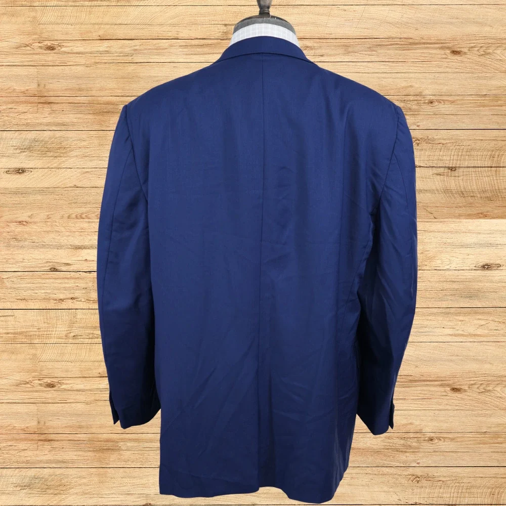 Ermenegildo Zegna Su Misura Trofeo Suit Jacket Mens 48R Blue 100% Wool Swiss